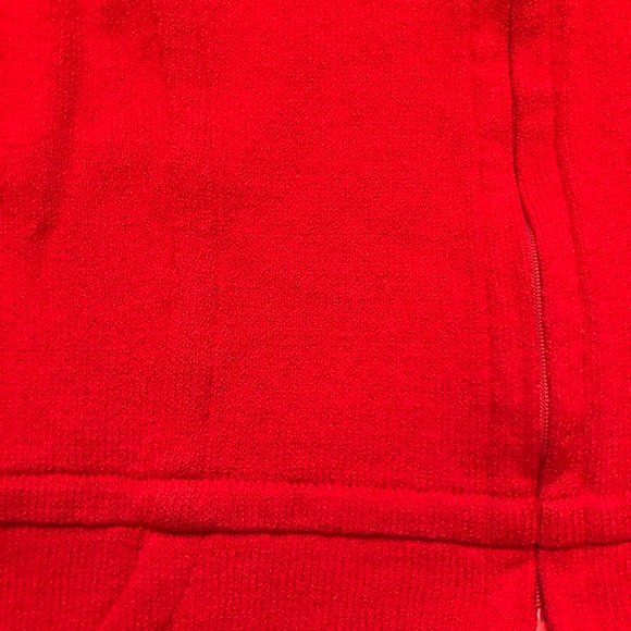 St. John Santana Wool Zip Up Fitted Cropped Bright Red Womens Knit Jacket size L - Picture 8 of 14